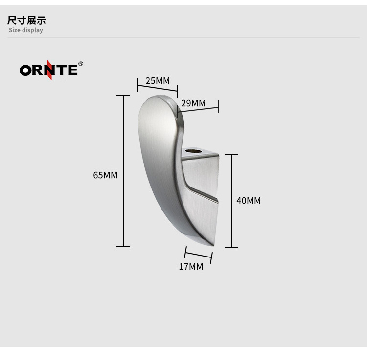 ORNTE modern black decorative wall mounted hanger door hook screw hidden coat hook metal clothes hook wardrobe