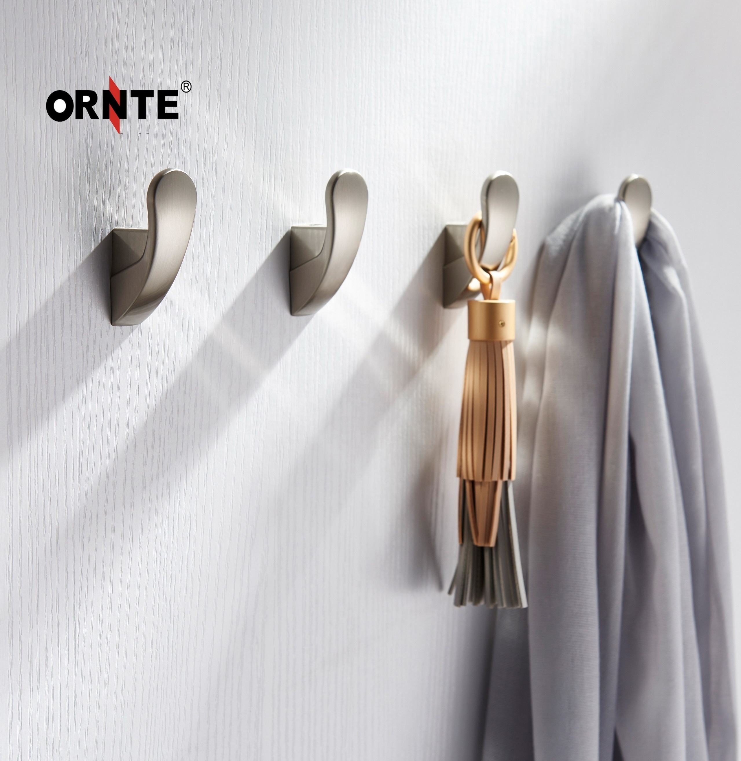 ORNTE modern black decorative wall mounted hanger door hook screw hidden coat hook metal clothes hook wardrobe