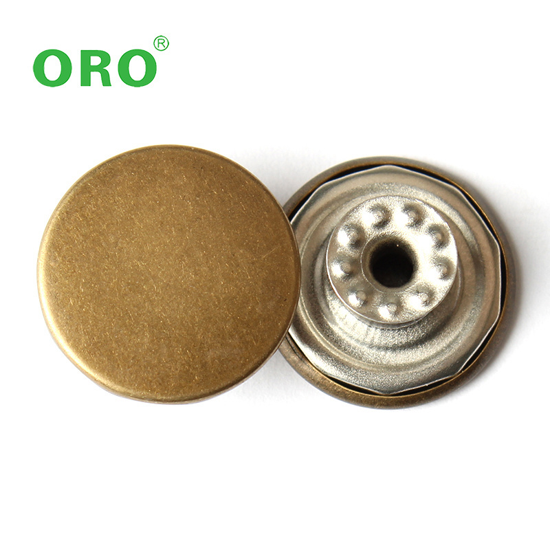 Wholesale High Quality Embossed Antique Brass Tack Buttons Custom Metal Jeans Shank Button For Clothing