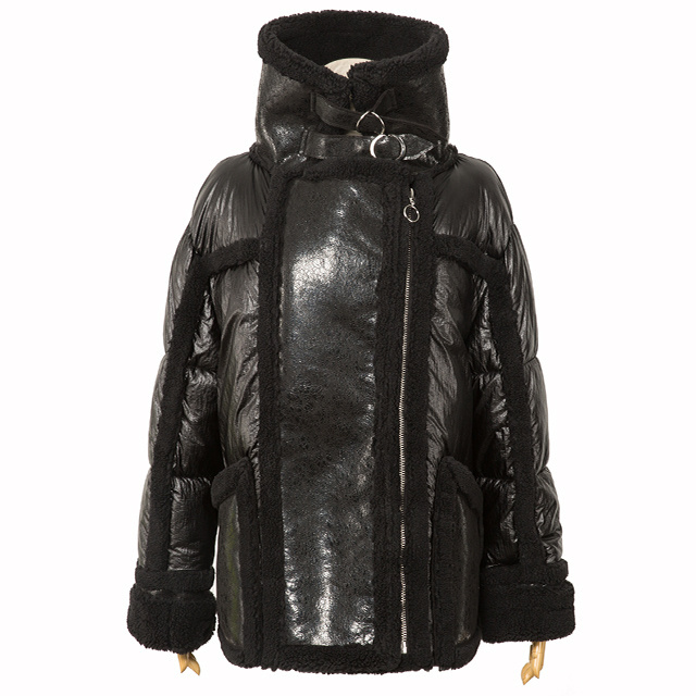 OEM Women's PU Puffer Winter Down Jacket Girls Puff blazer bubble bomber coats north american faux fur