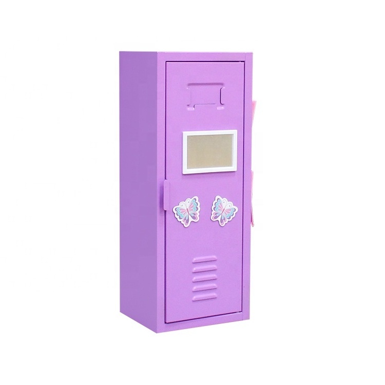 Home furniture locker cubbies steel storage locker toy purple doll locker for girls