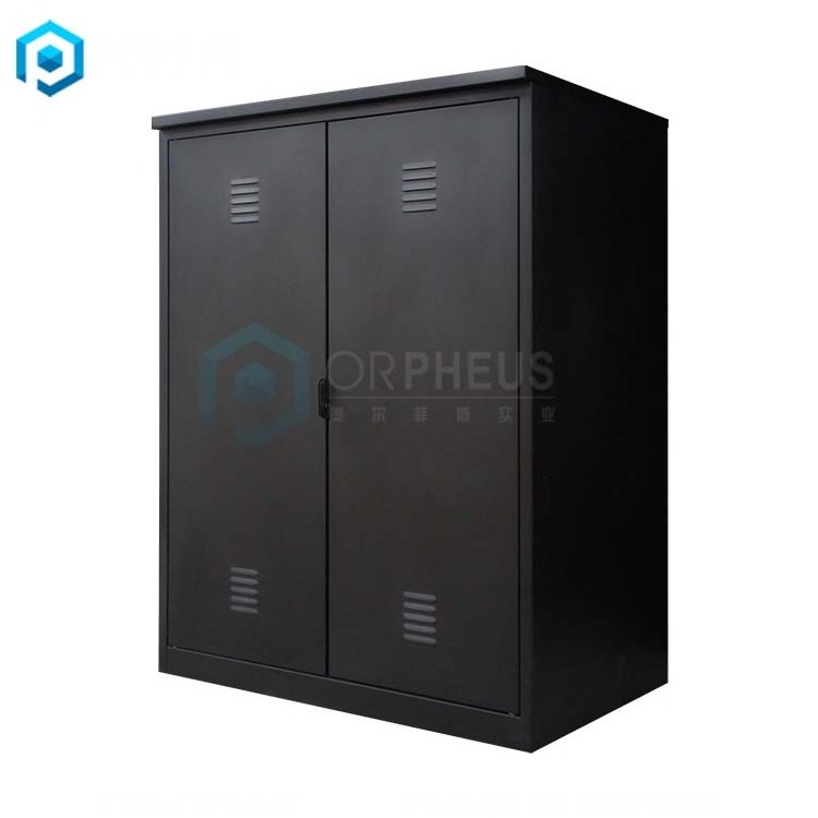 Home Office Storage locker cabinet Security Double Door Wardrobe armarios roperos Closet Black Metal cupboard for clothes