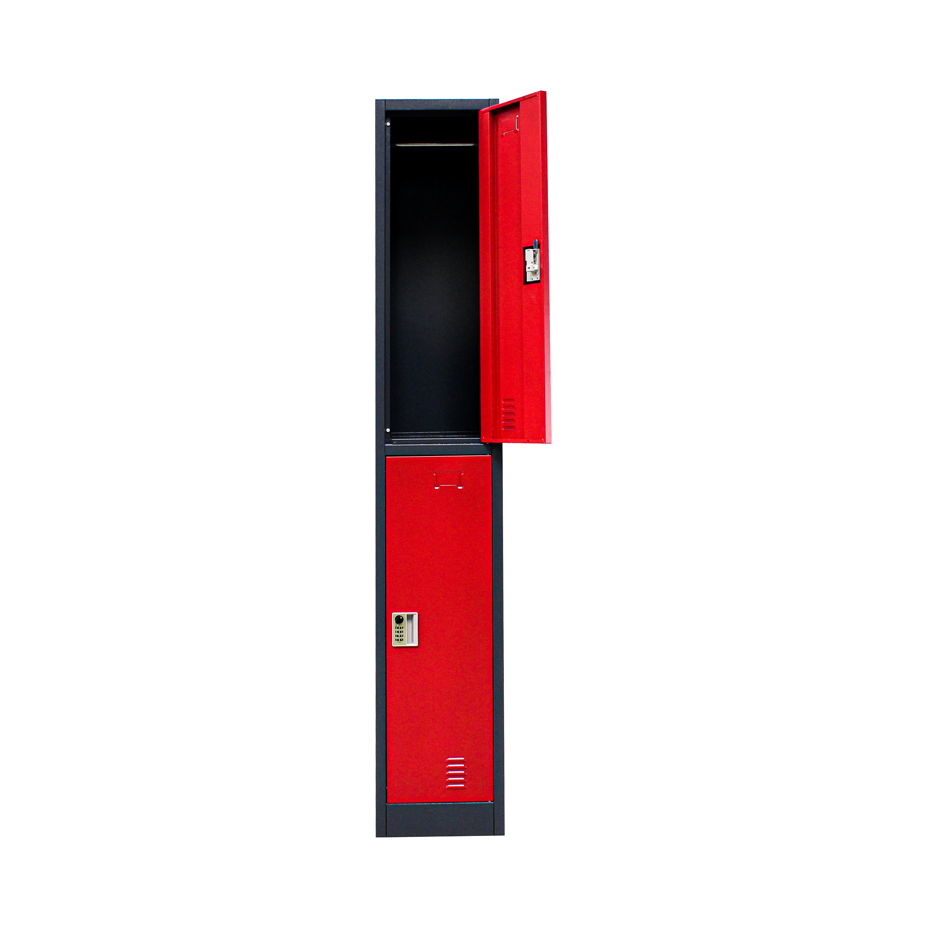 Custom Modern Design Steel Closet 2 Door Locker Bedroom Gym School  Red Metal Wardrobe