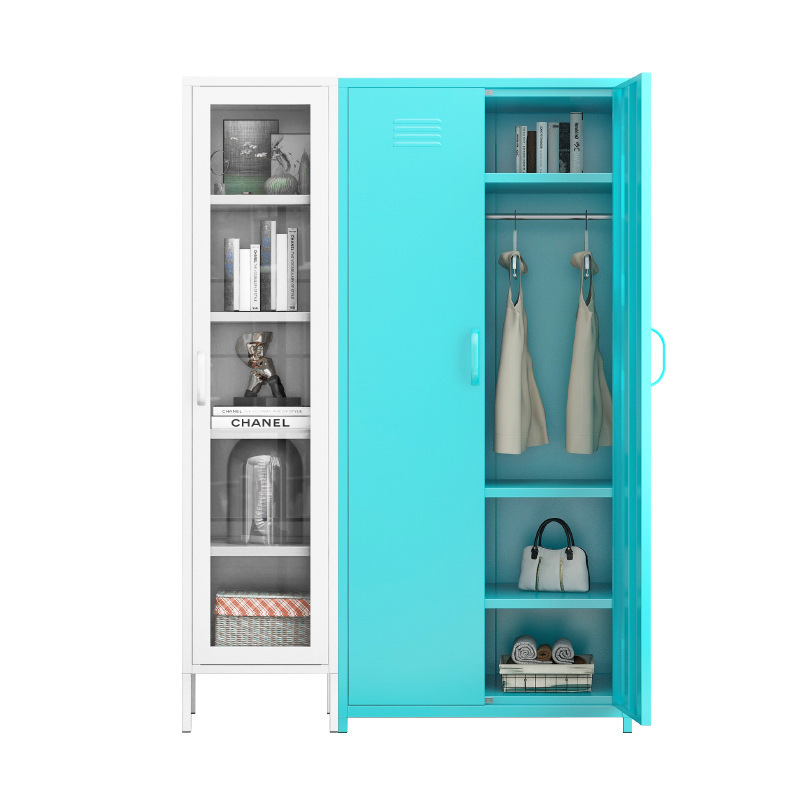 Wholesale Modern Steel Home Furniture Living Room Display Rack Bedroom Tall Storage Wardrobe Cabinets