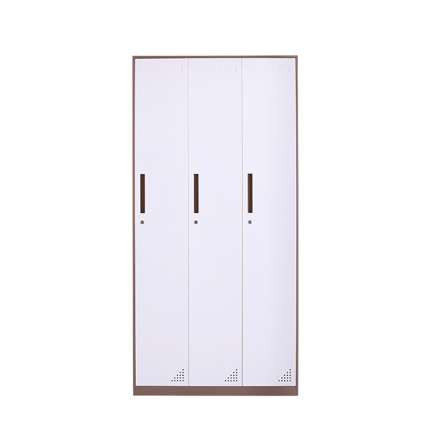 Metal Office Thickened Storage Cabinet 3 Door Employee Dormitory Changing Cabinet Gym Steel Closet