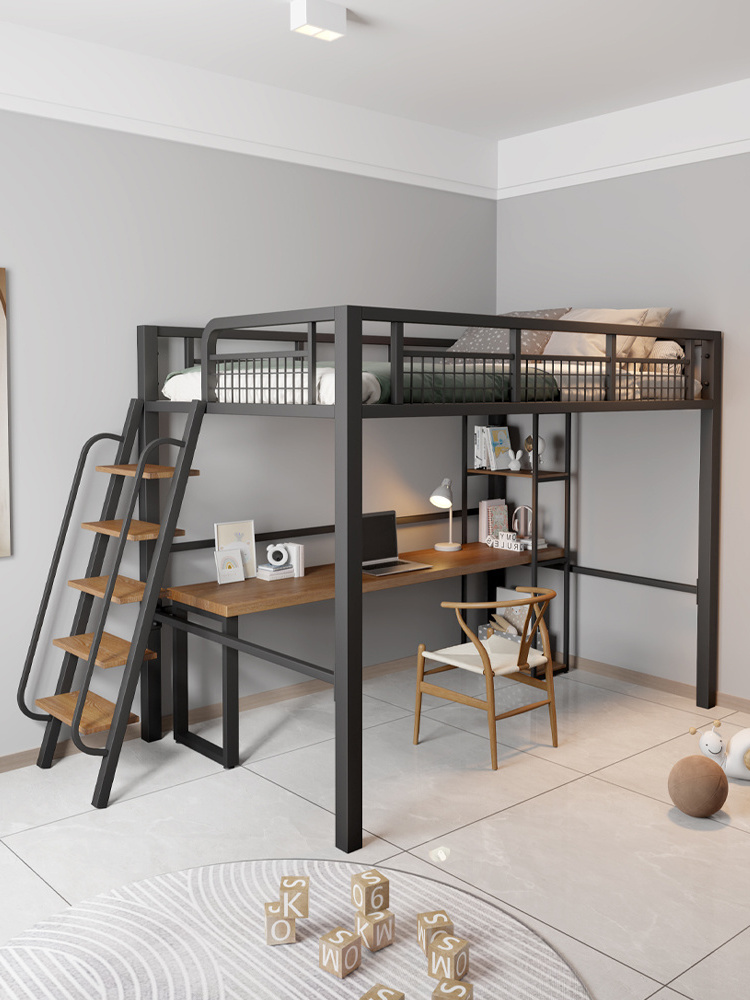 Duplex Iron loft bed Monostratic Maisonette Metal Bed Frame Split-level Bed For Compound Apartment