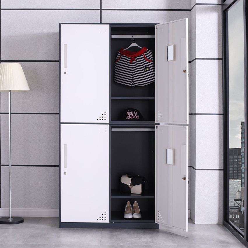 4 Doors Steel Furniture Cabinet Dressing Room Metal Storage Clothes Steel Modern Wardrobe Locker