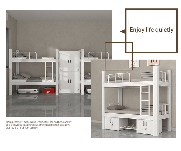 Easy Assembly Metal Bunk Beds Youth Hostel bunk beds Adult metal bunk beds with cabinet