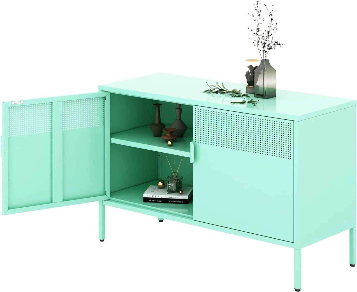 New Design Various Color Side Cabinet 2 Doors Steel Home Use Living Room Kitchen Storage Cabinet