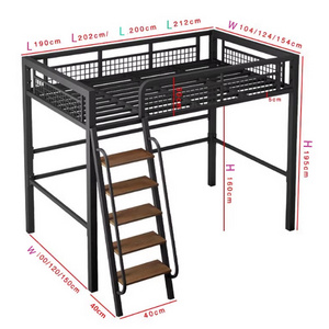 Duplex Iron loft bed Monostratic Maisonette Metal Bed Frame Split-level Bed For Compound Apartment