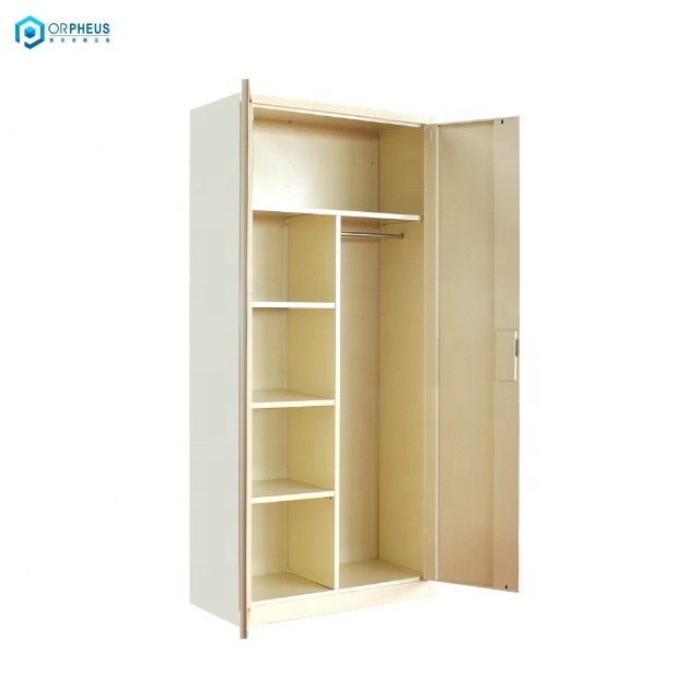 Wholesale Storage Iron Cupboard 2 Door Clothing Steel Furniture Almirah Locker Wardrobe