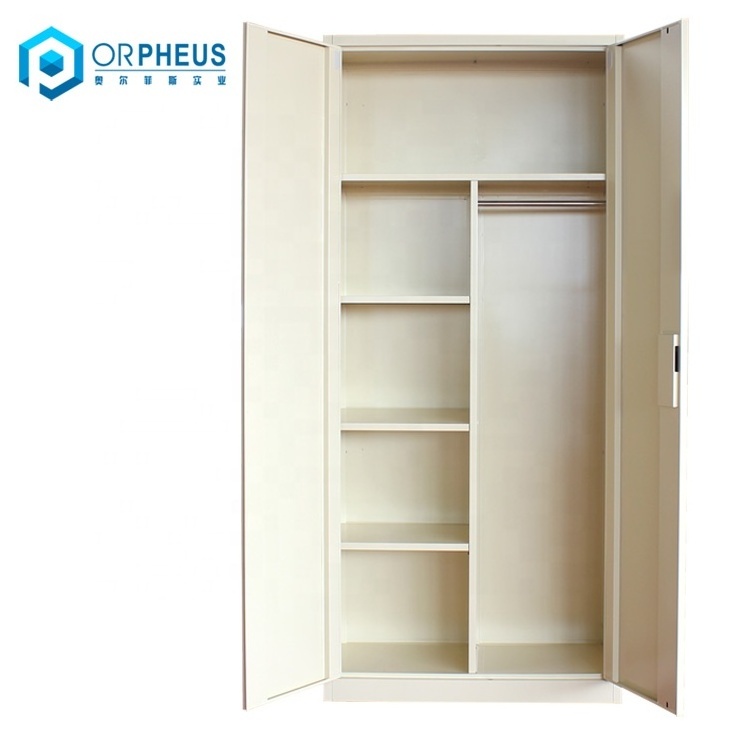 Wholesale Storage Iron Cupboard 2 Door Clothing Steel Furniture Almirah Locker Wardrobe