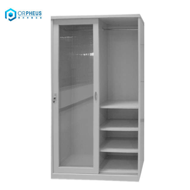 Bedroom Cupboard Design Almari Steel Furniture Cupboard Closet 2 Sliding Door Wardrobe Sale