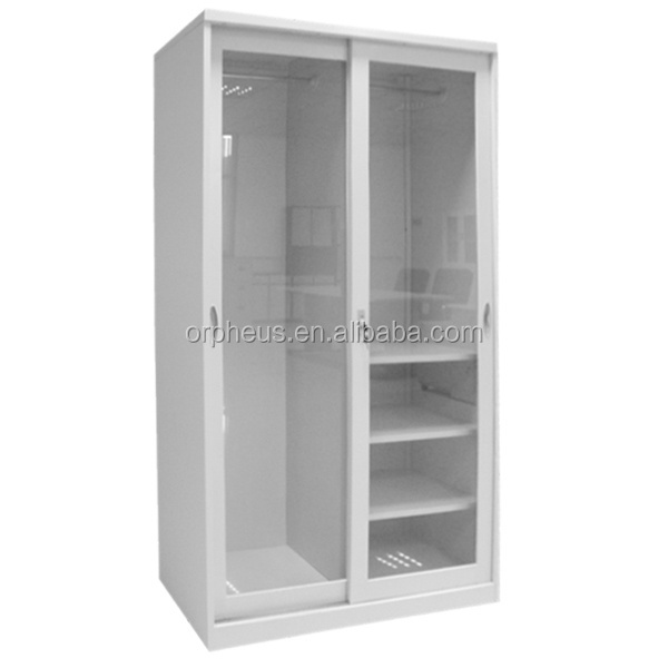 Bedroom Cupboard Design Almari Steel Furniture Cupboard Closet 2 Sliding Door Wardrobe Sale