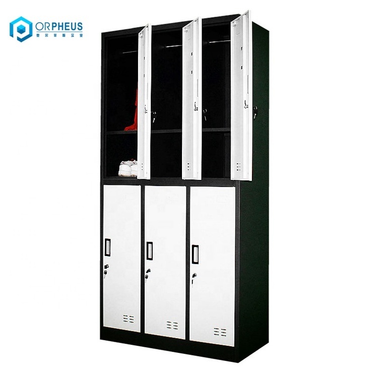 Hot Sale Steel Locker Almari Folding 6 Compartment Staff Metal Wardrobe For Clothes