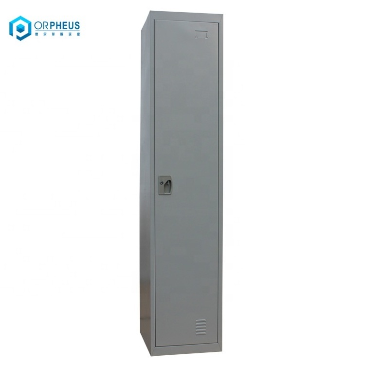 Factory Wholesale   High Quality Metal Single Door Locker Steel closet staff wardrobe for school gym office grey