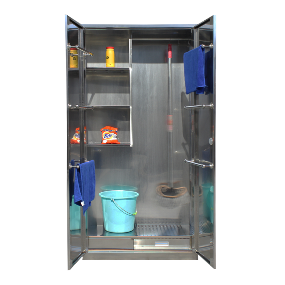 Stainless Steel Janitorial Locker Cleaning And Janitorial Supplies Cabinet In Stock