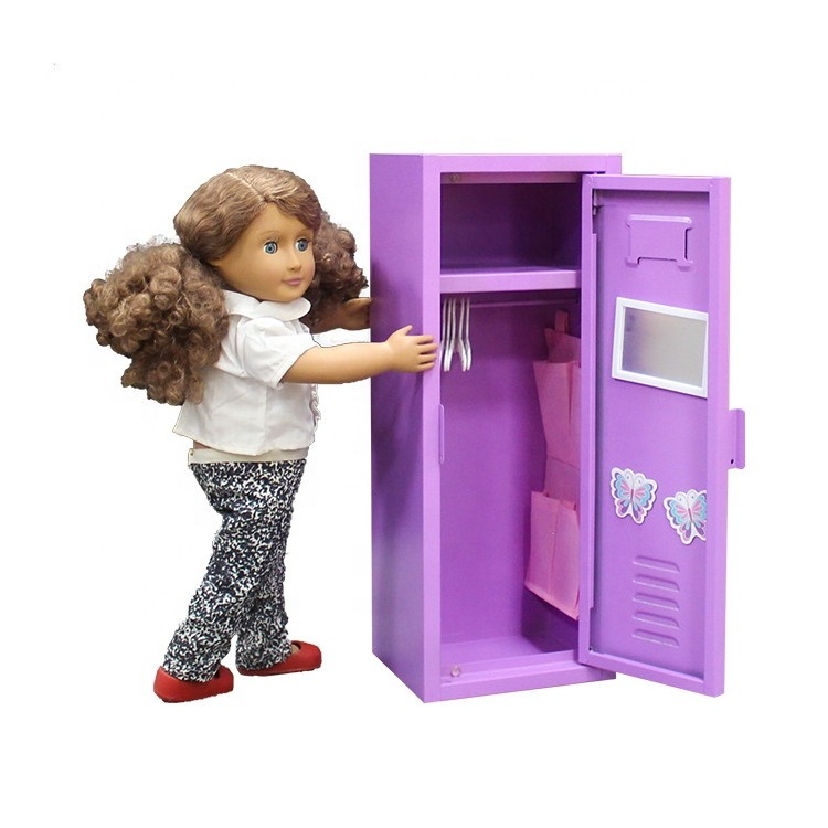 Home furniture locker cubbies steel storage locker toy purple doll locker for girls