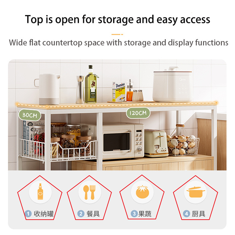 Kitchen Storage Shelf With Pot Cabinet Multilayer Fruit Vegetables Rack Multi-level Kitchen Store Rack