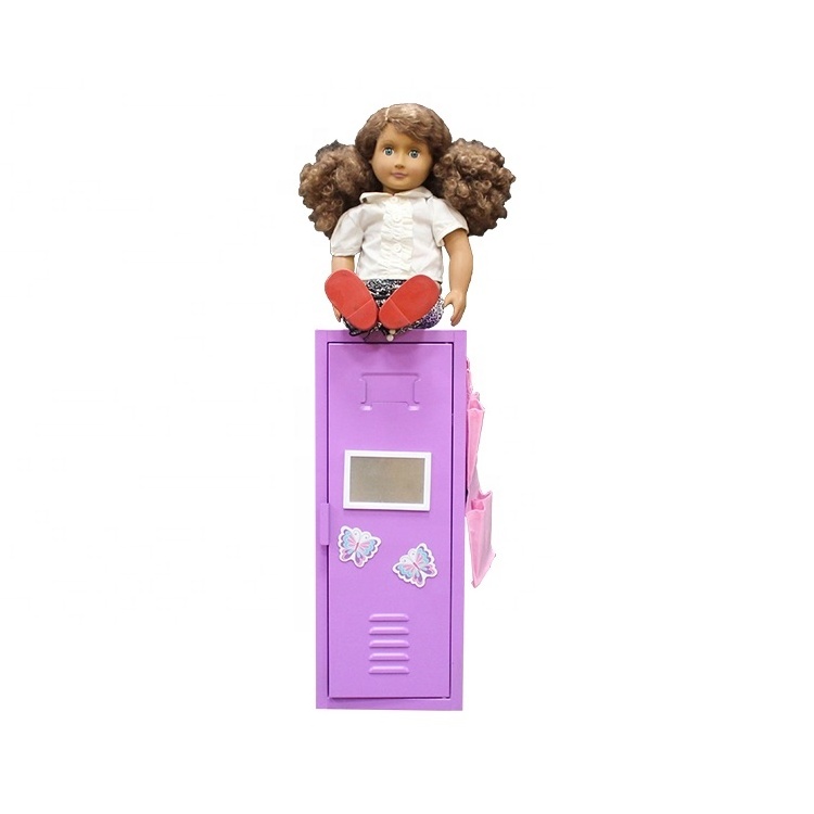 Home furniture locker cubbies steel storage locker toy purple doll locker for girls