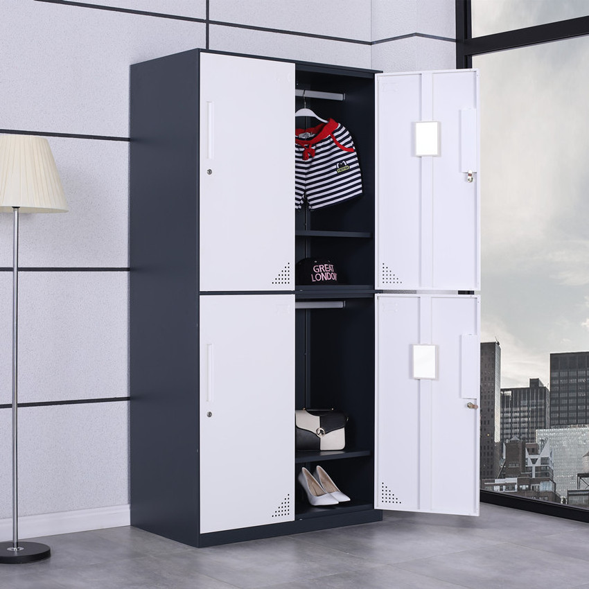 4 Doors Steel Furniture Cabinet Dressing Room Metal Storage Clothes Steel Modern Wardrobe Locker