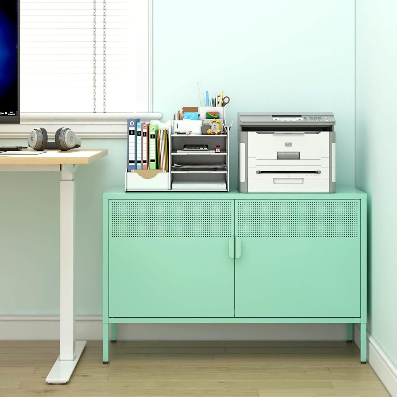 New Design Various Color Side Cabinet 2 Doors Steel Home Use Living Room Kitchen Storage Cabinet