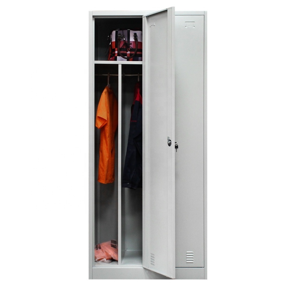 Export Warehouse Metal Office Changing Room clothing 2 Doors Gym School Wardrobe With Lock