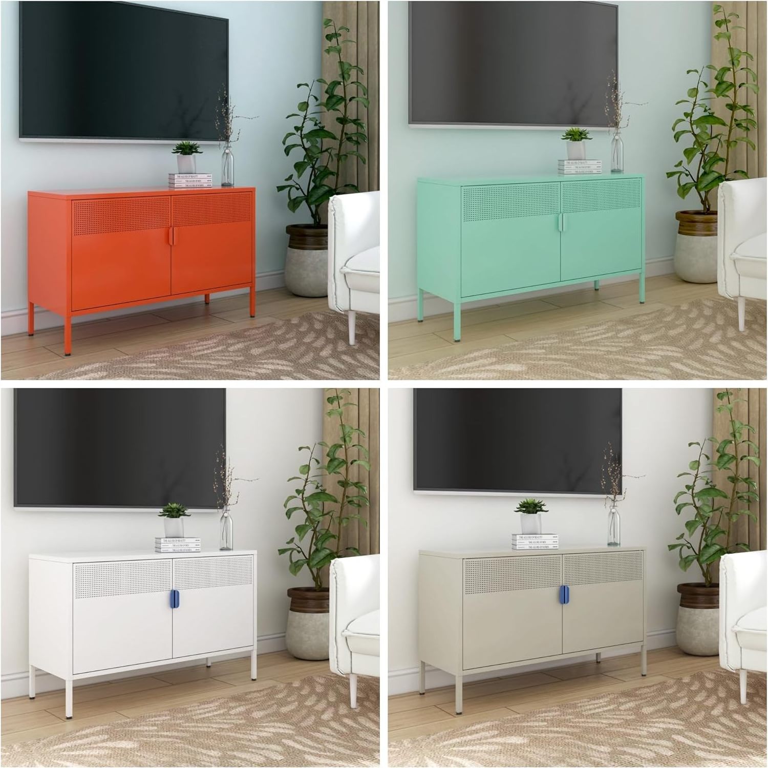 New Design Various Color Side Cabinet 2 Doors Steel Home Use Living Room Kitchen Storage Cabinet