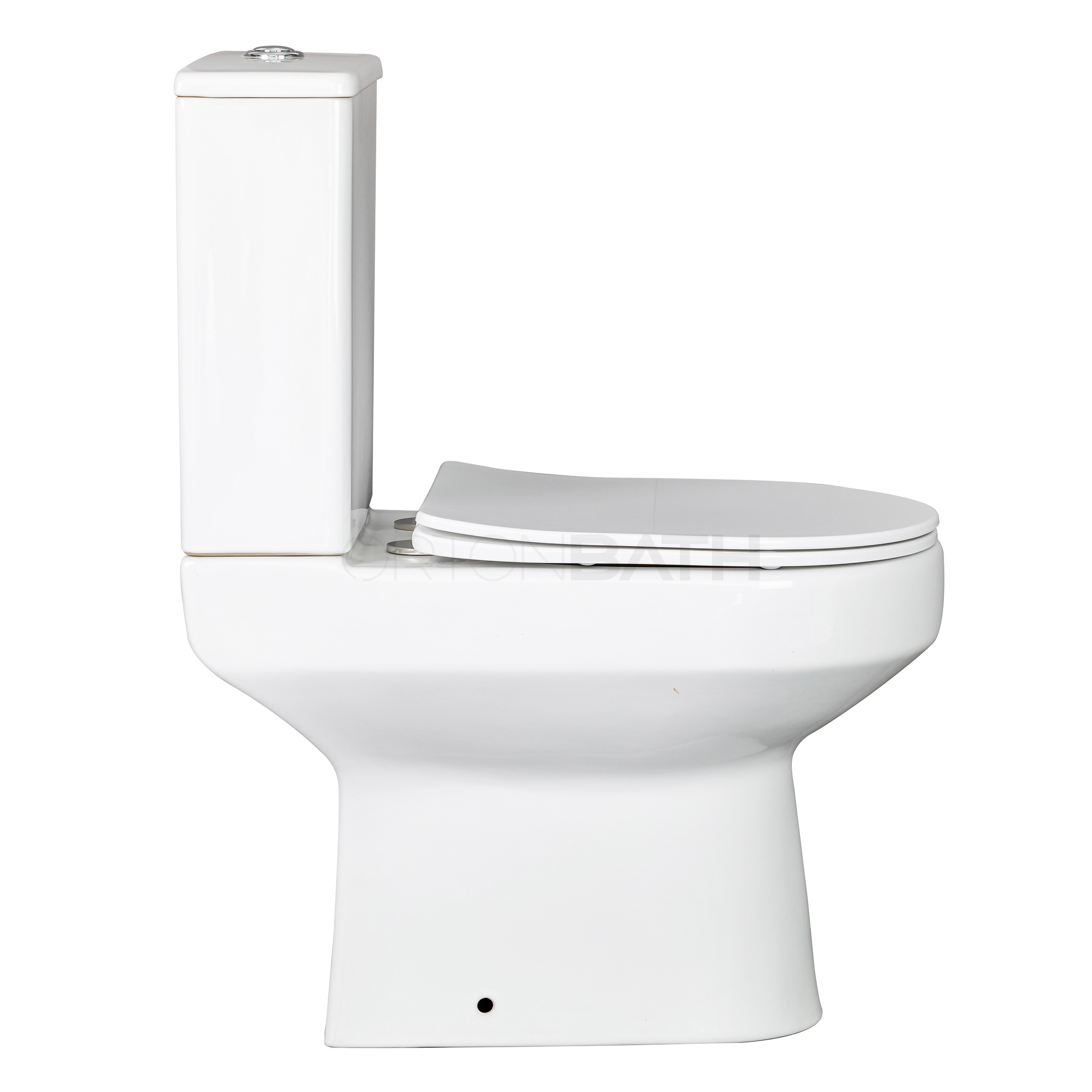 ORTONBATH Square Bowl Siphonic Floor Mount One Piece Toilet With Pp Soft Close Seat Cover And Comfort Height