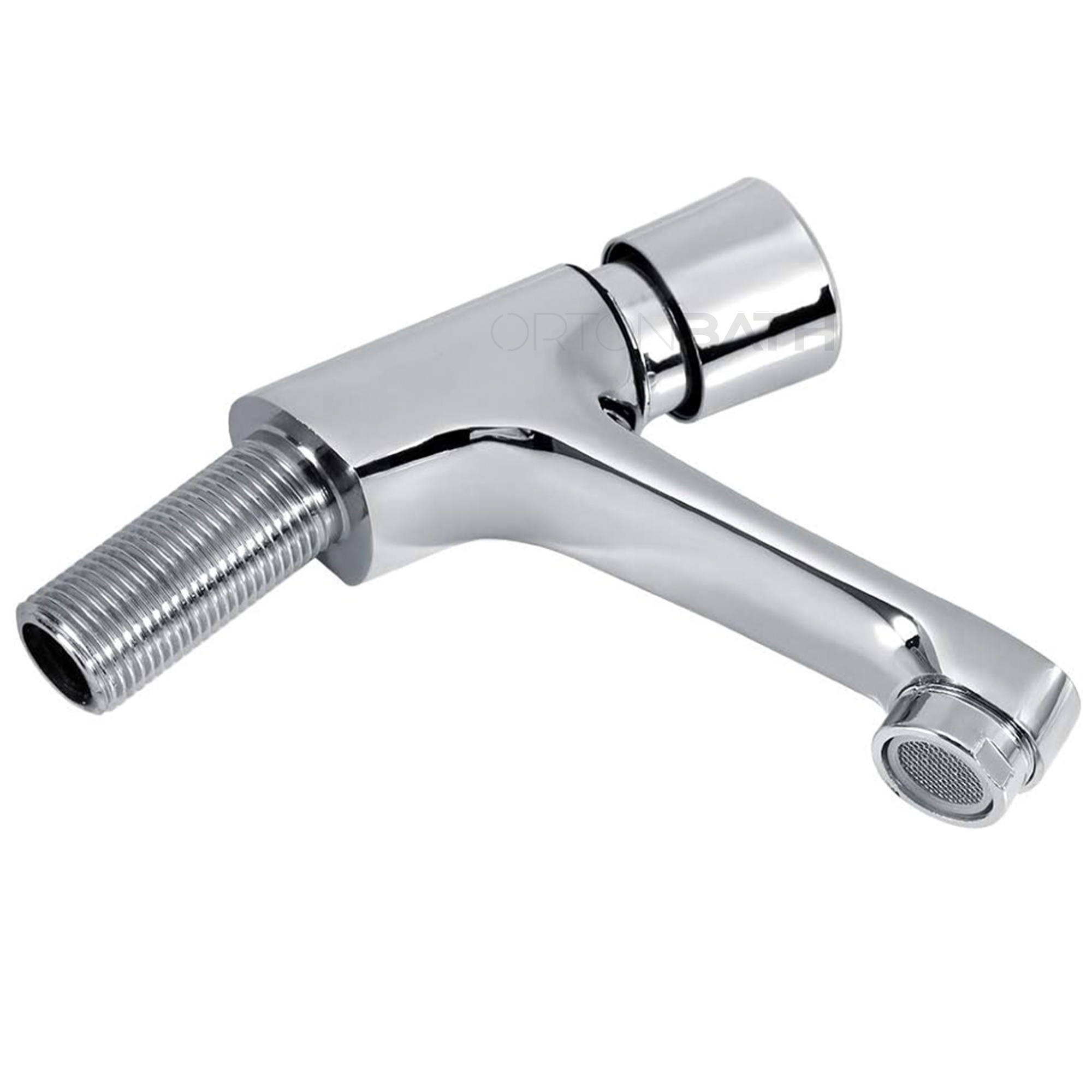 ORTONBATH  Time Delay Faucet Public Kitchen Bathroom Chrome Plated Self Closing Water Saving Time Delay Basin Sink Tap Faucet