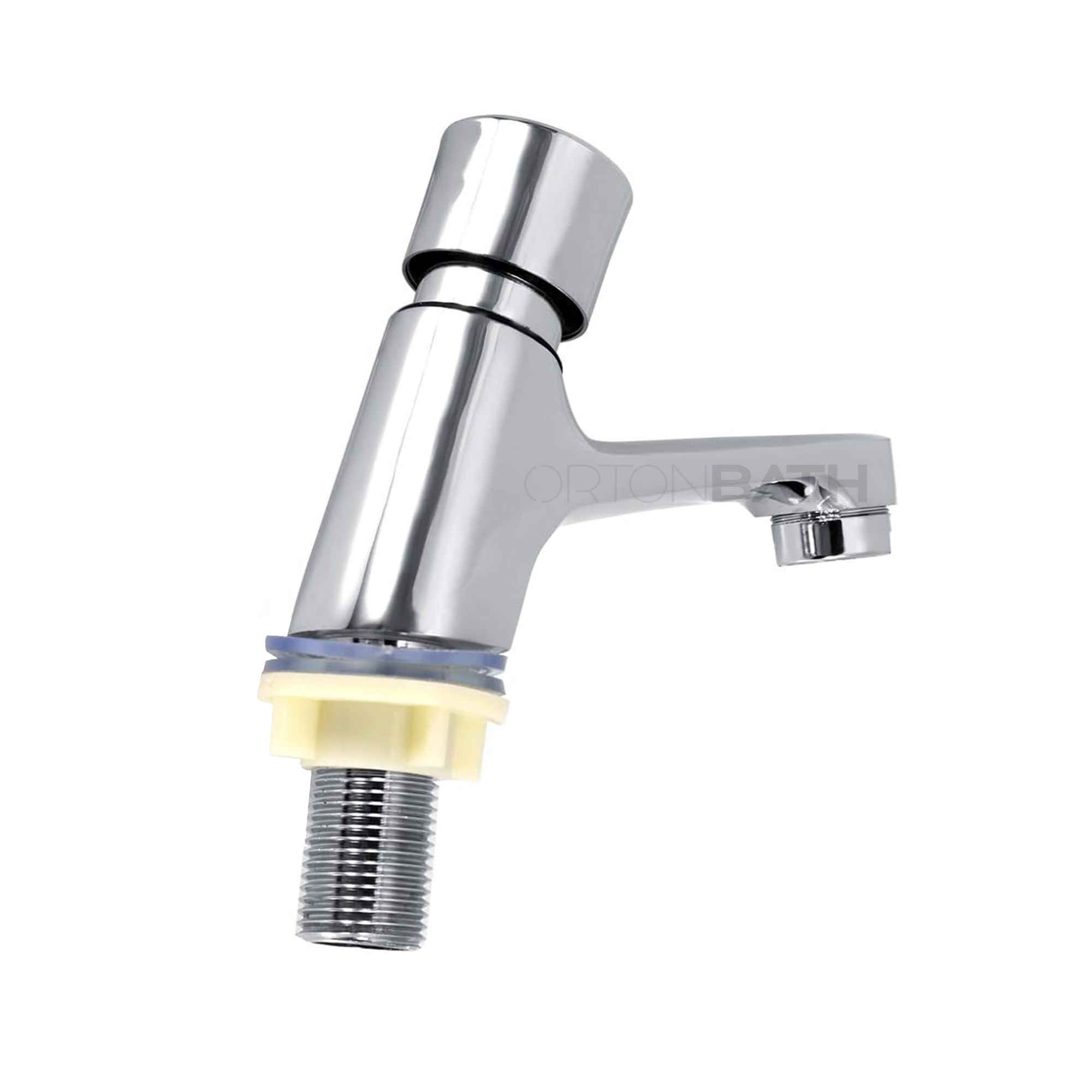 ORTONBATH  Time Delay Faucet Public Kitchen Bathroom Chrome Plated Self Closing Water Saving Time Delay Basin Sink Tap Faucet