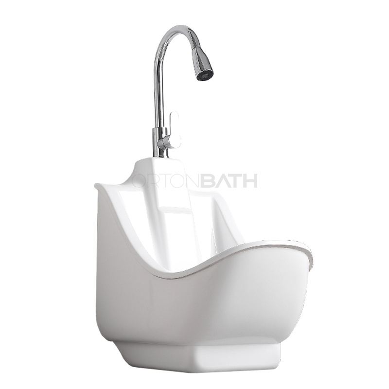 ORTONBATH Muslim Products WuduMate Wash basin Foot wash Bathroom Basin Sink Ceramic Elderly Minimalist White