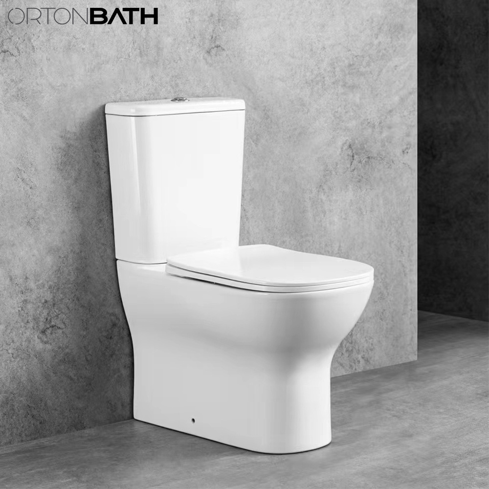 ORTONBATH Dual Flush Toilet, UF Soft closing Seat, Toilets for Bathrooms Comfort Height Back to wall toilet  Two Piece Toilet