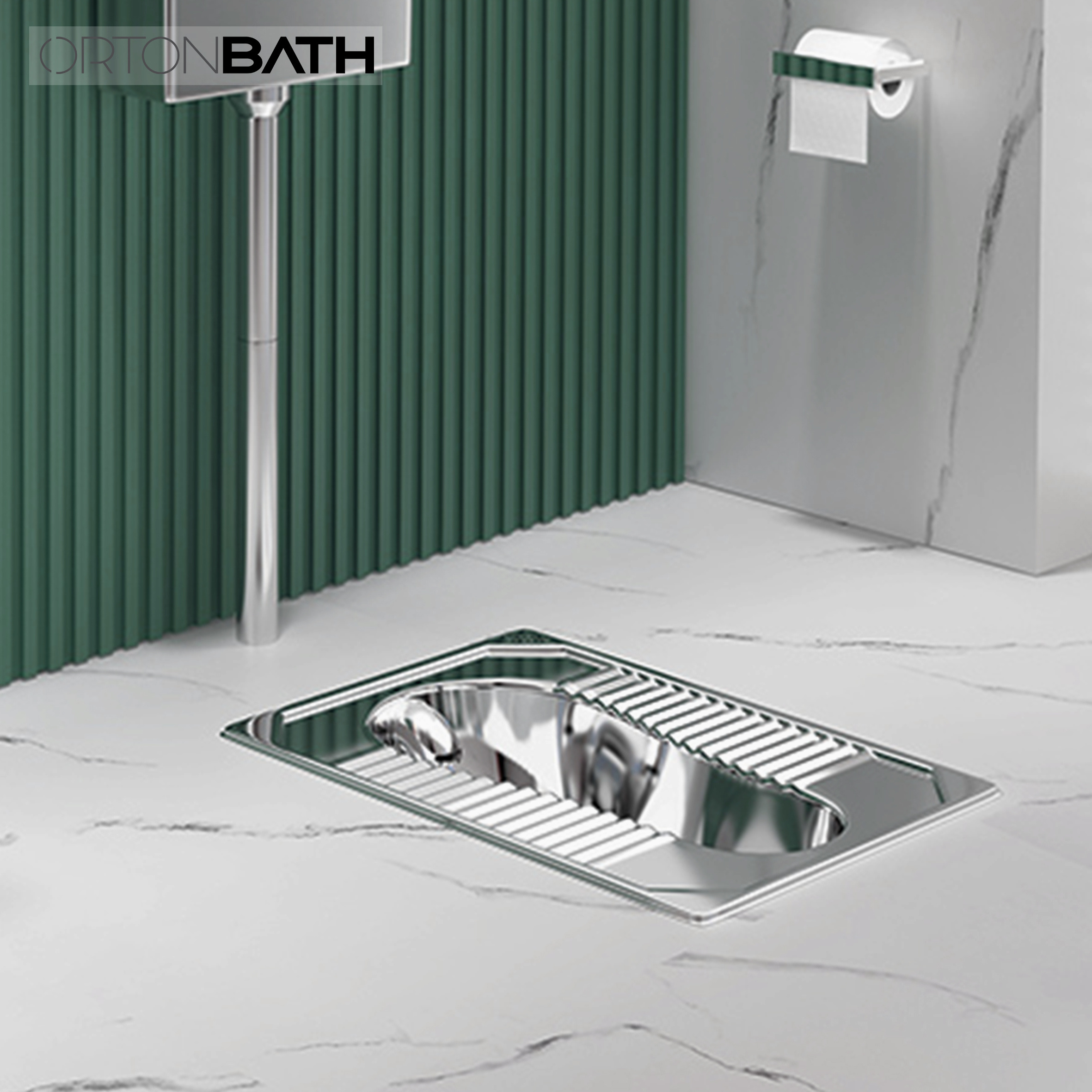 ORTONBATH commercial stainless steel piss wc squatting pan toilet squat wc pan for prison train commerical area