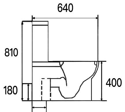 ORTONBATH Rimless Fully Back to Wall two piece Toilet close coupled toilet bowl seat p trap toilet with Soft Close Seat