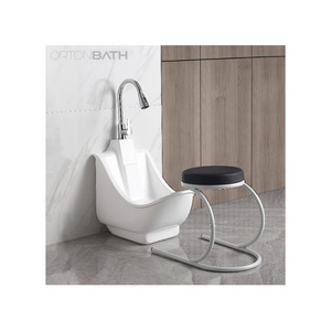 ORTONBATH Muslim Products WuduMate Wash basin Foot wash Bathroom Basin Sink Ceramic Elderly Minimalist White