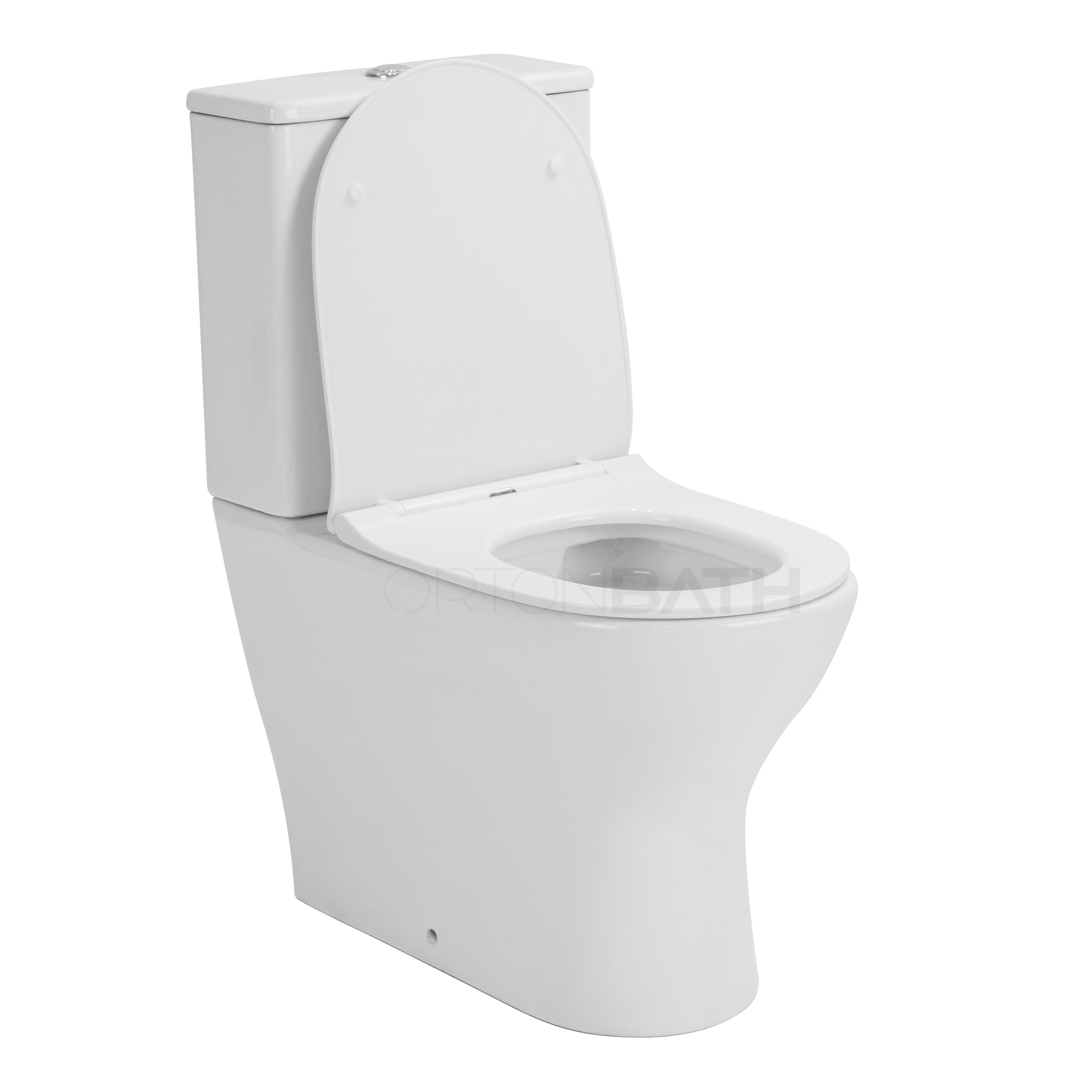 ORTONBATH EUROPE HOT SELLING FULLY BACK TO WALL TWO PIECE TOILET WC TOILET BOWL WITH SOFT CLOSE PP/UF SEAT COVER