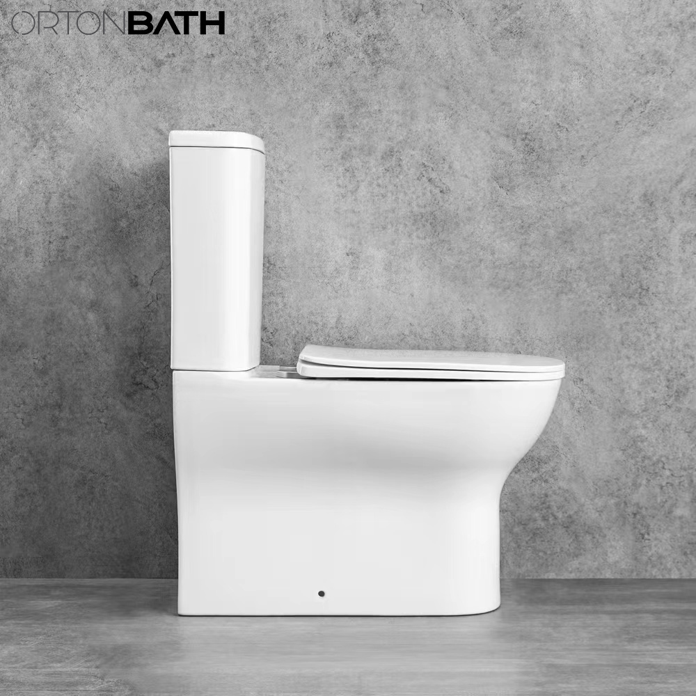 ORTONBATH Dual Flush Toilet, UF Soft closing Seat, Toilets for Bathrooms Comfort Height Back to wall toilet  Two Piece Toilet