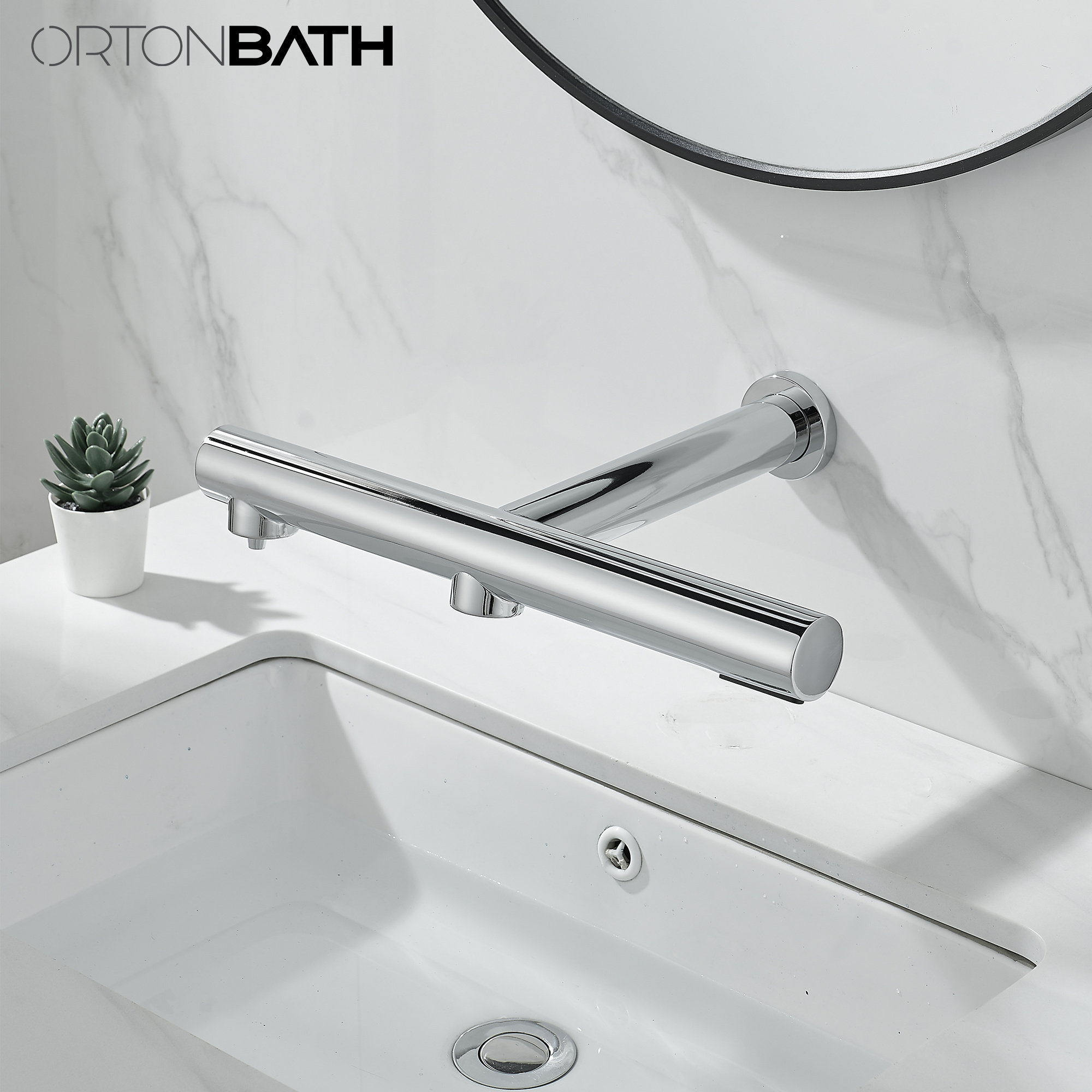 ORTONBATH ORTONBATH automatic faucet Bathroom Faucet Automatic Motion Sensor Bathroom Sink Faucet with Hand Sanitizer,Hand Dryer