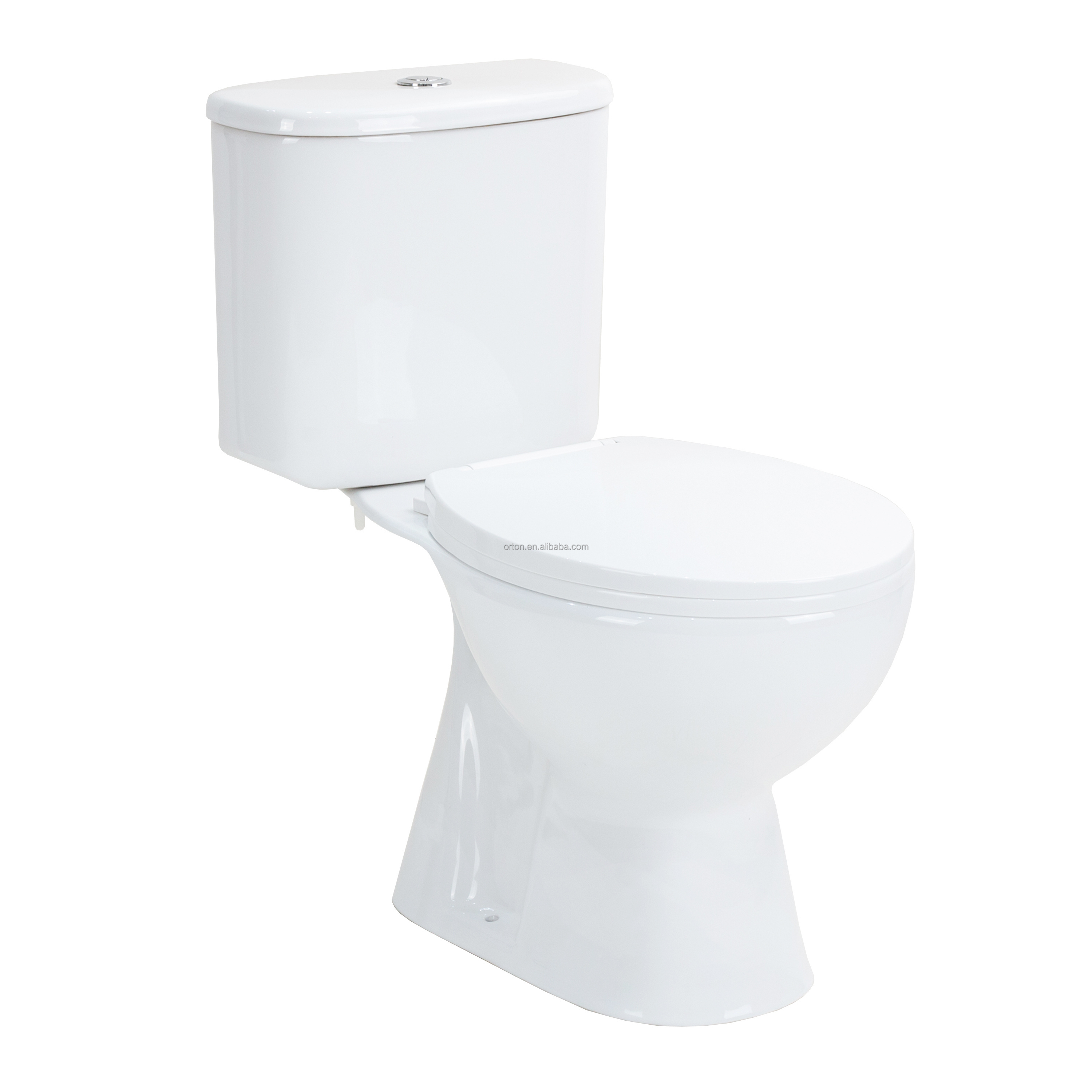 ORTONBATH Africa Nigeria Ghana Bathroom Toilet Set economical two Piece Toilet with PP UF soft close seat cover OTO-1715