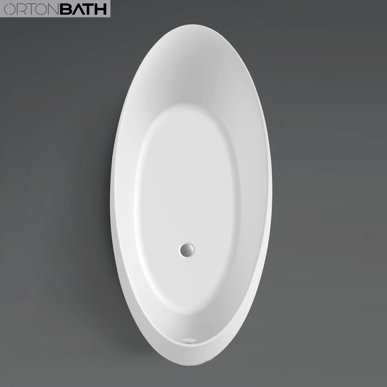 ORTONBATH Black White Oval Acrylic Artificial Stone Hot Swim SPA Marble Bathtub Bath Tub Freestanding Sanitary Ware Tub Bathtub