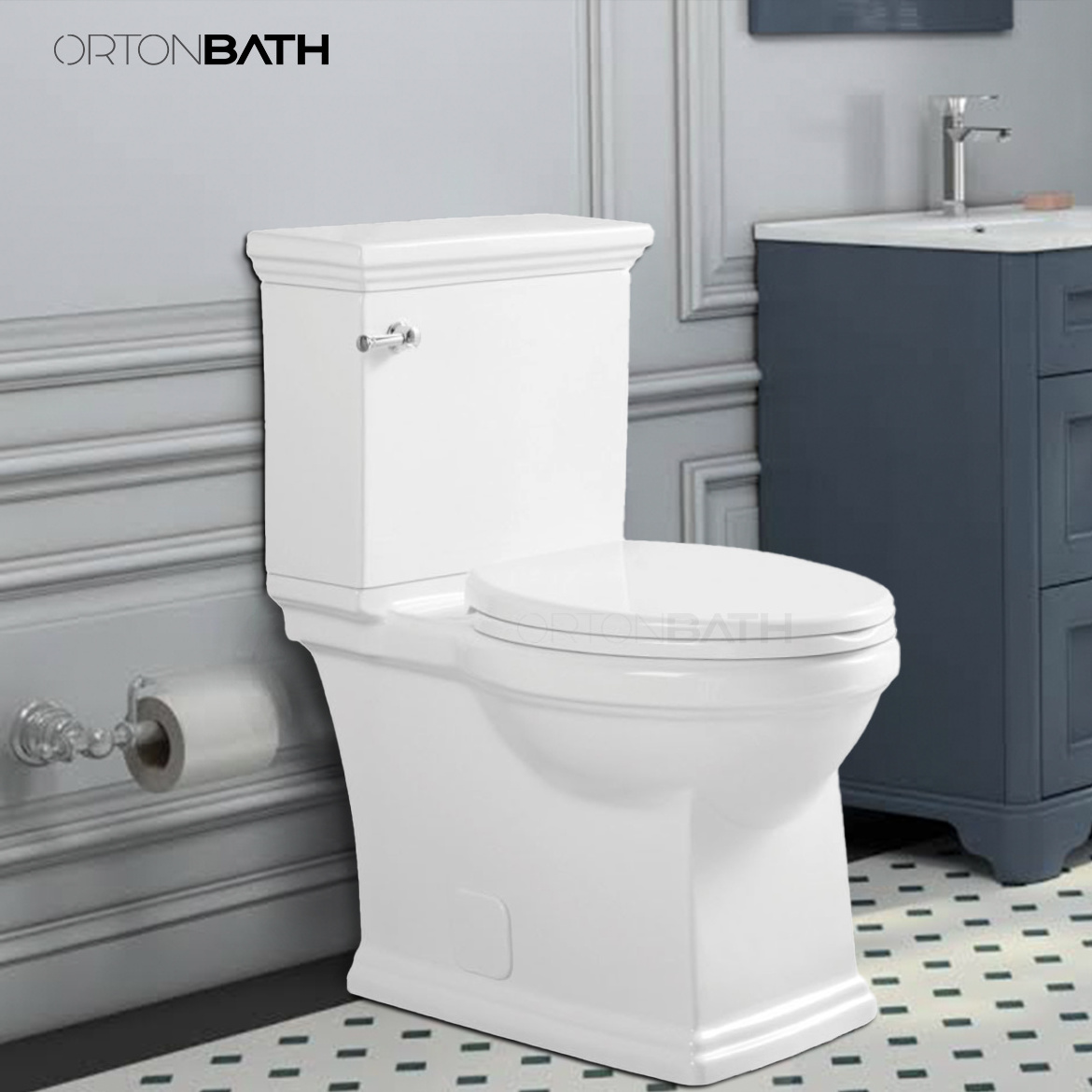 ORTONBATH EU Twyford  Ceramic toto toilet Bathroom Two Piece water closet toilet two piece toilet seats