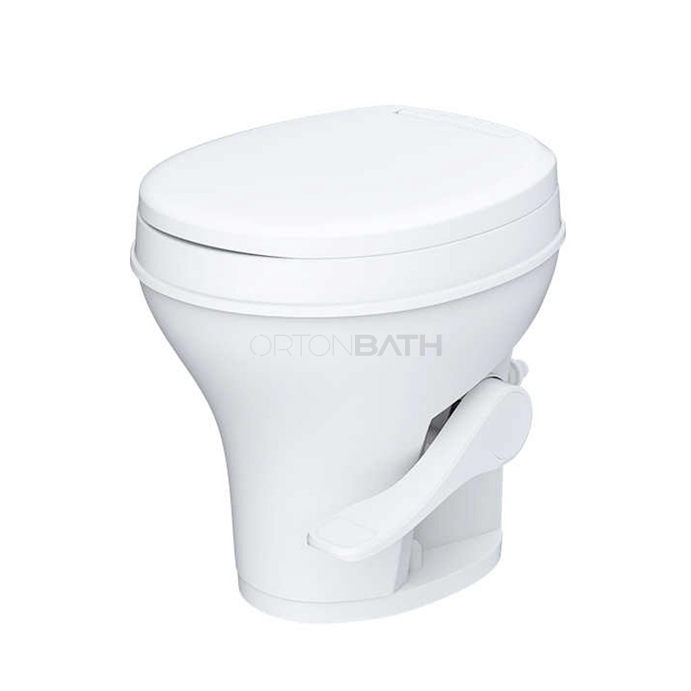 ORTONBATH Camper Mobile Toilet Gravity Flush Foot Pedal Home Caravan Travel Portable Camping Toilet for Elder People