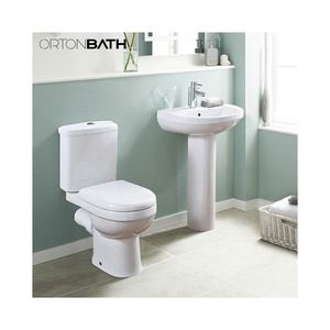 ORTONBATH EUROPE round WASH DOWN BOWL 2-PIECE WASH DOWN Toilet with Standard P trap SOFT CLOSE SEAT COVER DUAL FLUSH