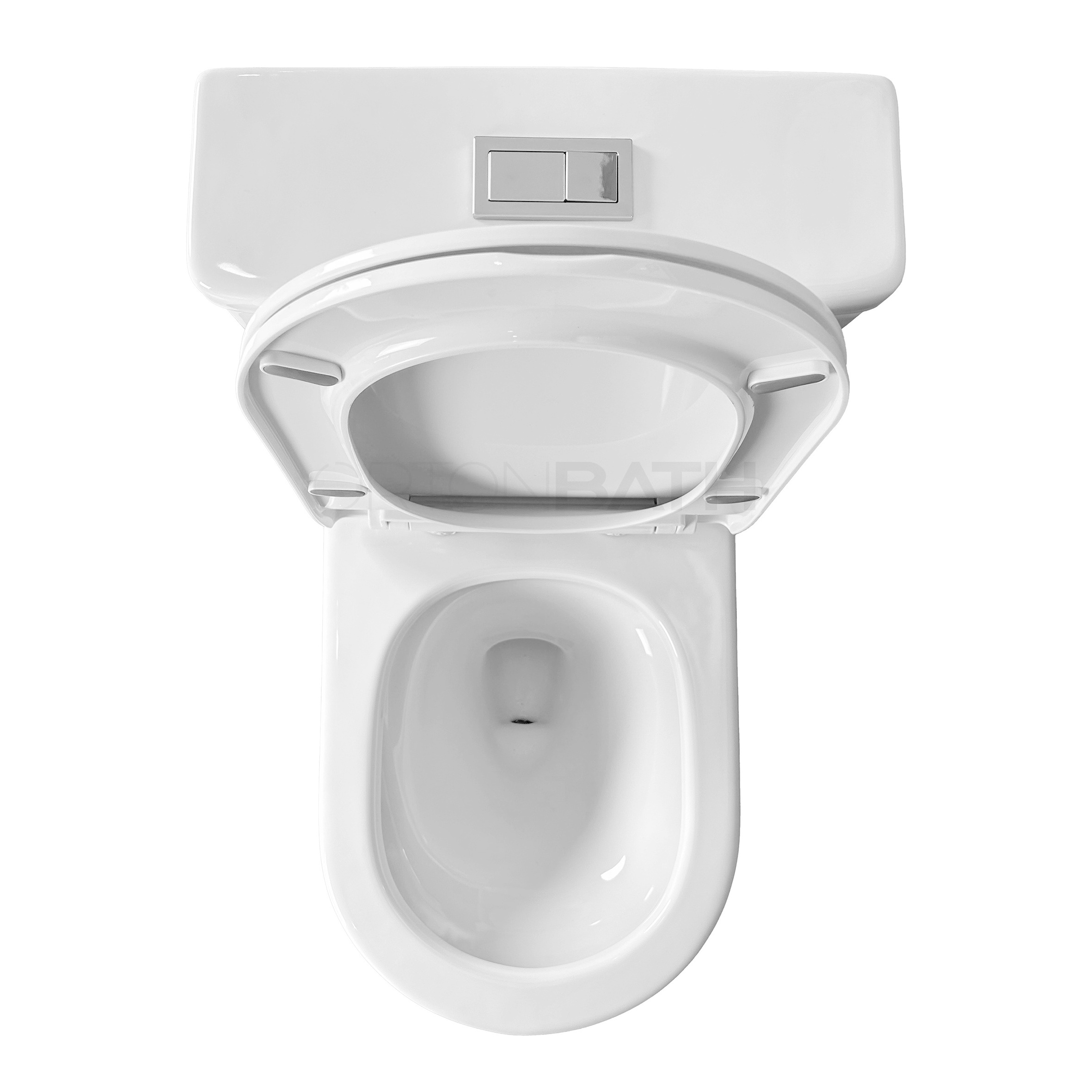 ORTONBATH Siphon Jet Flush Toilet With Elongated one piece bowl Dual 1.1/1.28 GPF  and Slow soft Close Seat Comfort Height