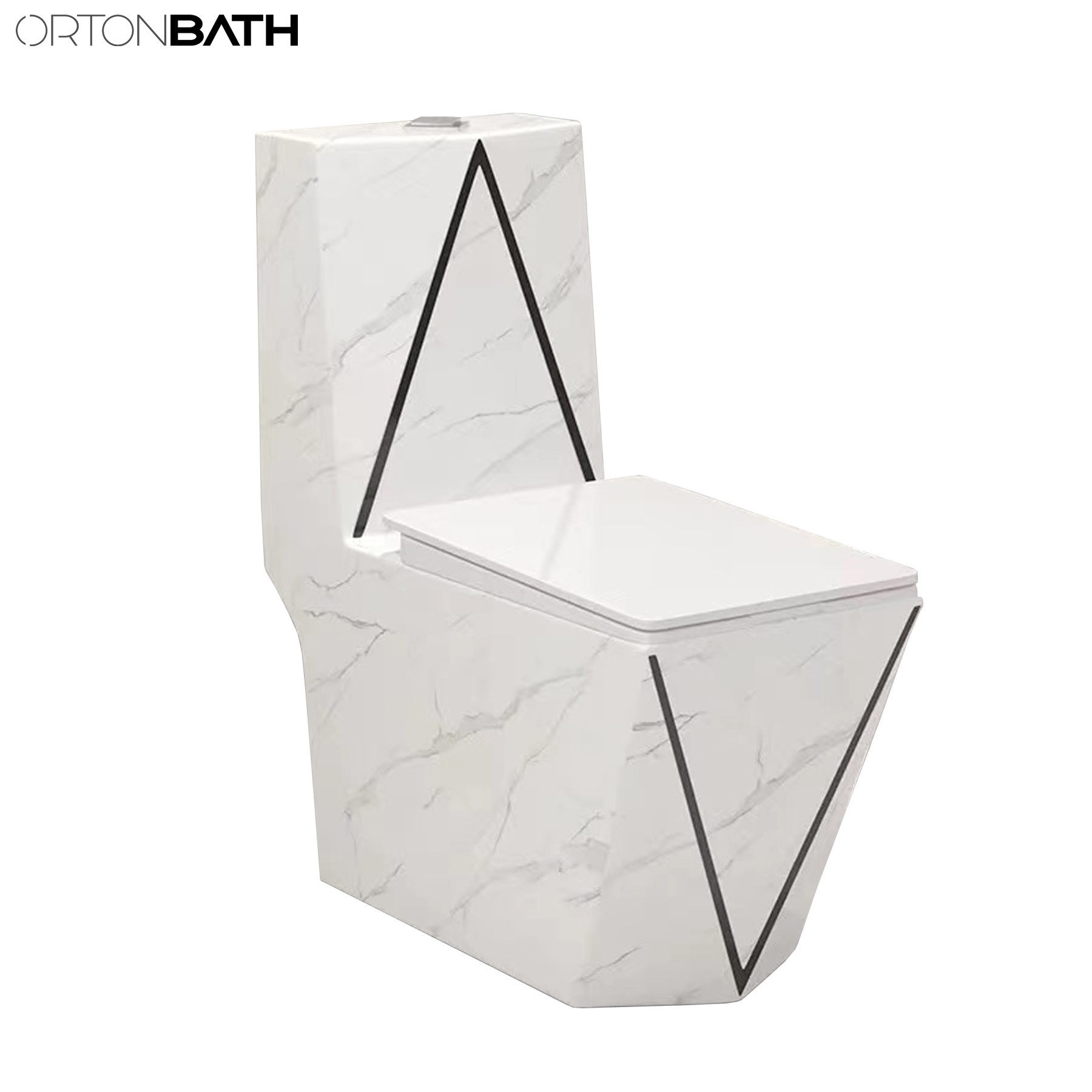 ORTONBATH Diamond Middle East Hot Selling Electroplating Marble Toilet Bowl 1 Piece Ceramic Water Closet Wc Toilet & Accessories