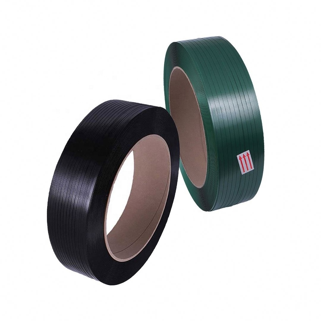 Low Price Customization Green Embossed Pallet Packing Strip Pet Strap Packing Belt Polyester Pet Strapping Roll