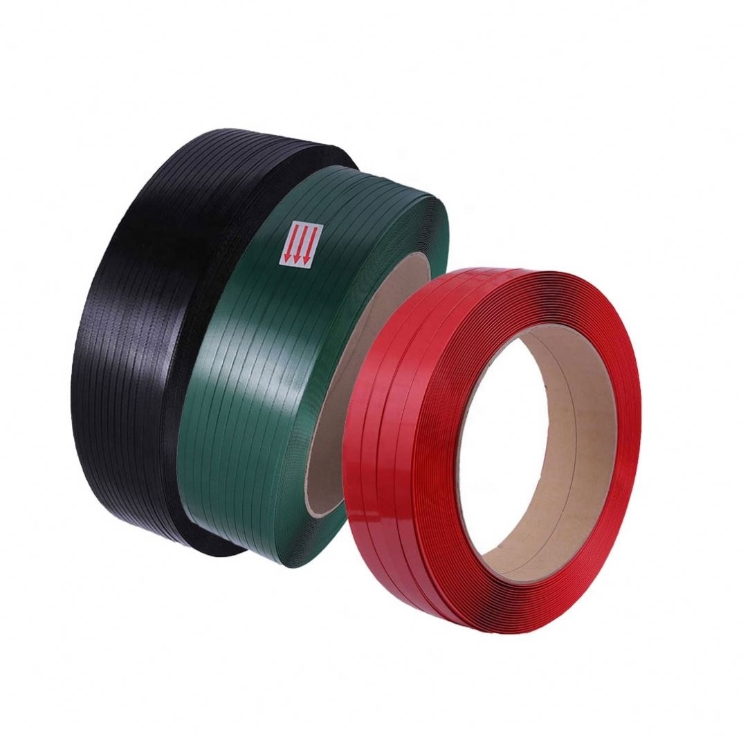 Low Price Customization Green Embossed Pallet Packing Strip Pet Strap Packing Belt Polyester Pet Strapping Roll