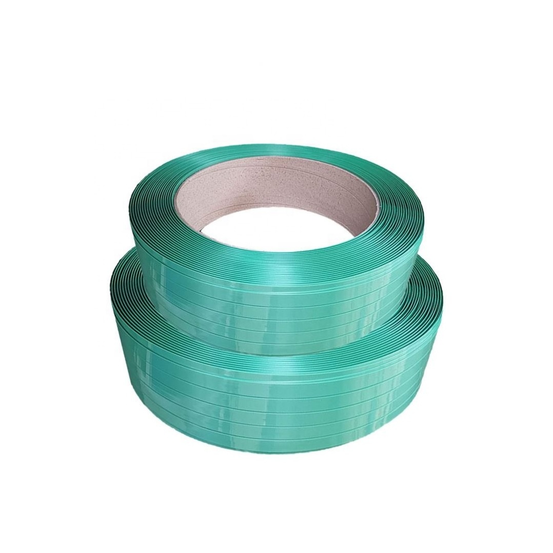 Low Price Customization Green Embossed Pallet Packing Strip Pet Strap Packing Belt Polyester Pet Strapping Roll