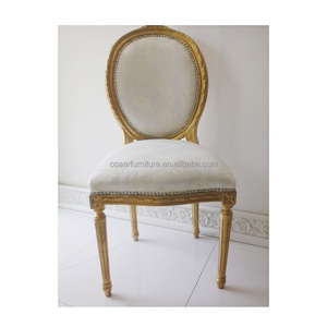 Luxury Arabic Furniture Carved Wood Round Back Golden Louis Rental Event Wedding Chair